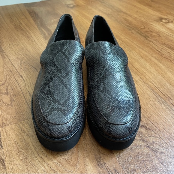 Vince Zeta Snakeskin Embossed Platform Loafer - Picture 2 of 9